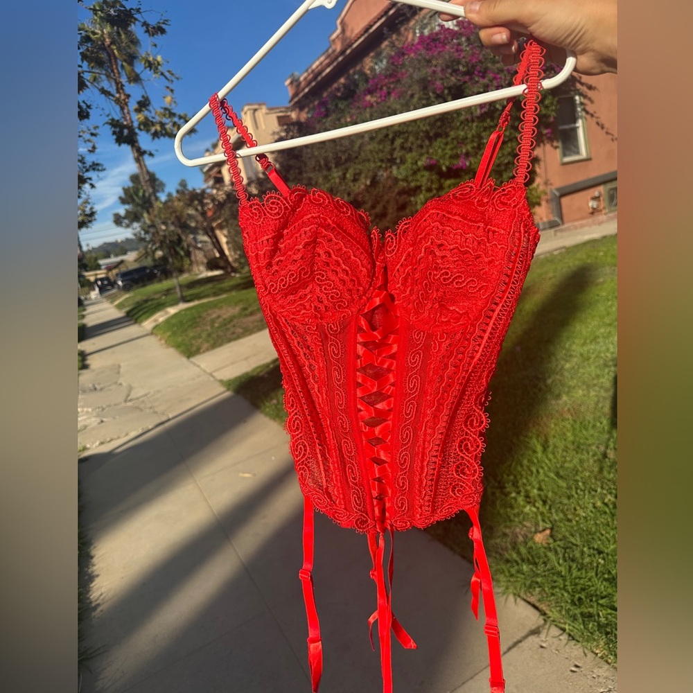 NWT Victorias Secret Red Corset Top 36C